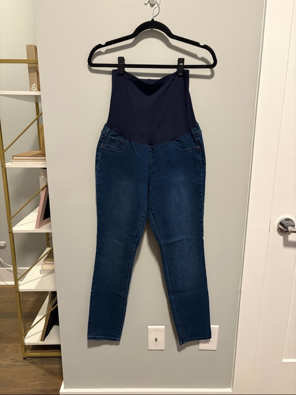 Indigo Blue Maternity Navy Belly Panel Skinny Jeans - Dark Blue